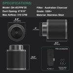 6*10Inch Hydroponic Air Carbon Filter Australian Charcoal Odor Scrubber Reversible Flange Included - Afbeelding 6