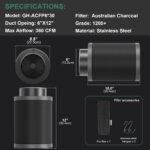 6*12Inch Hydroponic Air Carbon Filter Australian Charcoal Odor Scrubber Reversible Flange Included - Afbeelding 6