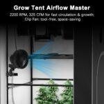 Smart 6 Inch Grow Tent Clip Fan with Durable EC Motor, Adjustable Speed & Oscillation, IP44 Weatherproof Quiet Hydroponics Cooling Fan - Afbeelding 2