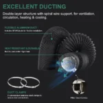 6 Inch Inline Duct Fan Ventilation Kit, 402 CFM Quiet EC Fan with LCD Speed Controller, Carbon Filter & Flexible Ducting for Grow Tent Hydroponics - Afbeelding 5