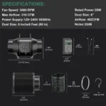 6 Inch Inline Duct Fan Ventilation Kit, 402 CFM Quiet EC Fan with LCD Speed Controller, Carbon Filter & Flexible Ducting for Grow Tent Hydroponics - Afbeelding 6